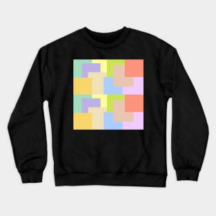 Warm colors abstract overlapping squares tiles pattern Crewneck Sweatshirt